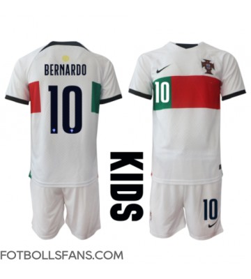 Portugal Bernardo Silva #10 Replika Bortatröja Barn VM 2022 Kortärmad (+ Korta byxor)